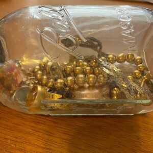 Mystery Jewelry Jar Gold Tones